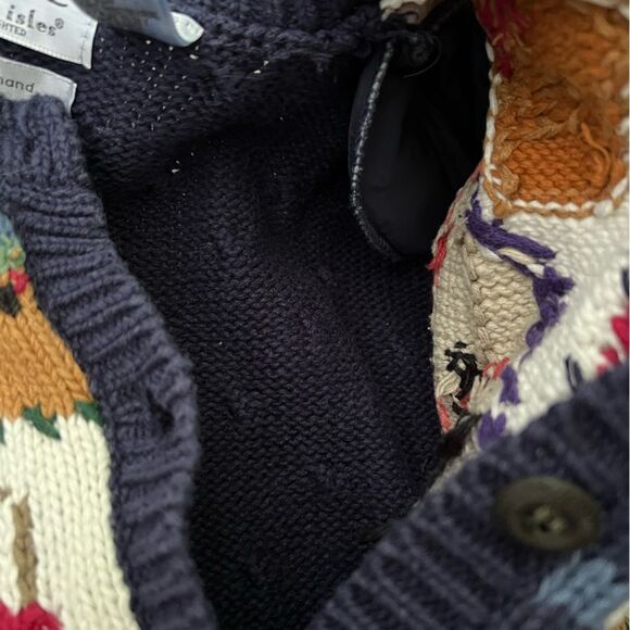 Vintage 90’s Hand Knitted North Isle Cardigan Sweater Vintage Cardigan Teacher L - Picture 9 of 9
